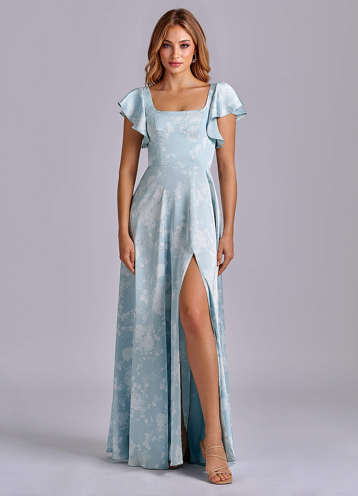 blue hydrangea strapped maxi dress Blue Zone Planet main image 1