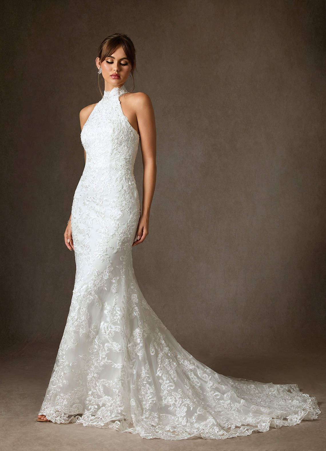 Azazie Eden Wedding Dresses Diamond White Mermaid Lace Dress image4