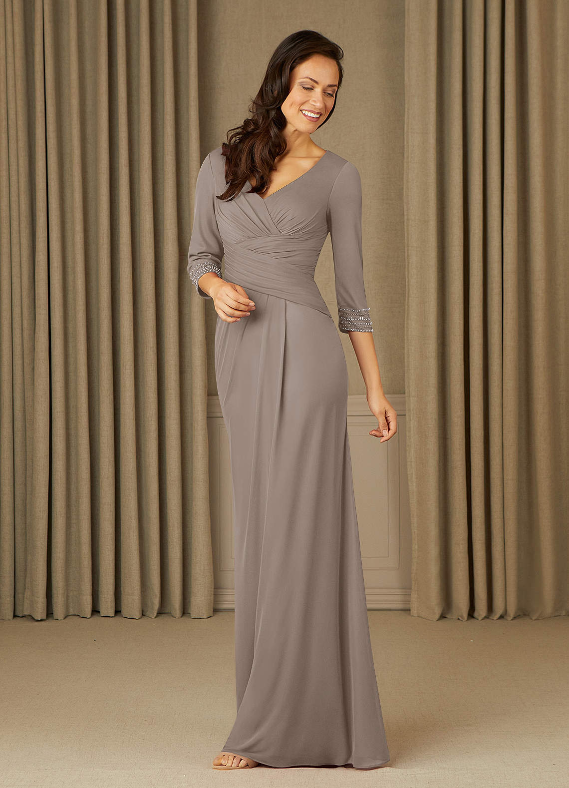 taupe mother of the bride dresses