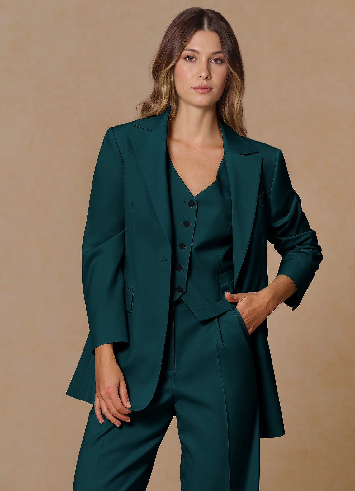 front Rowan Pine Refined Weave Performance blazer