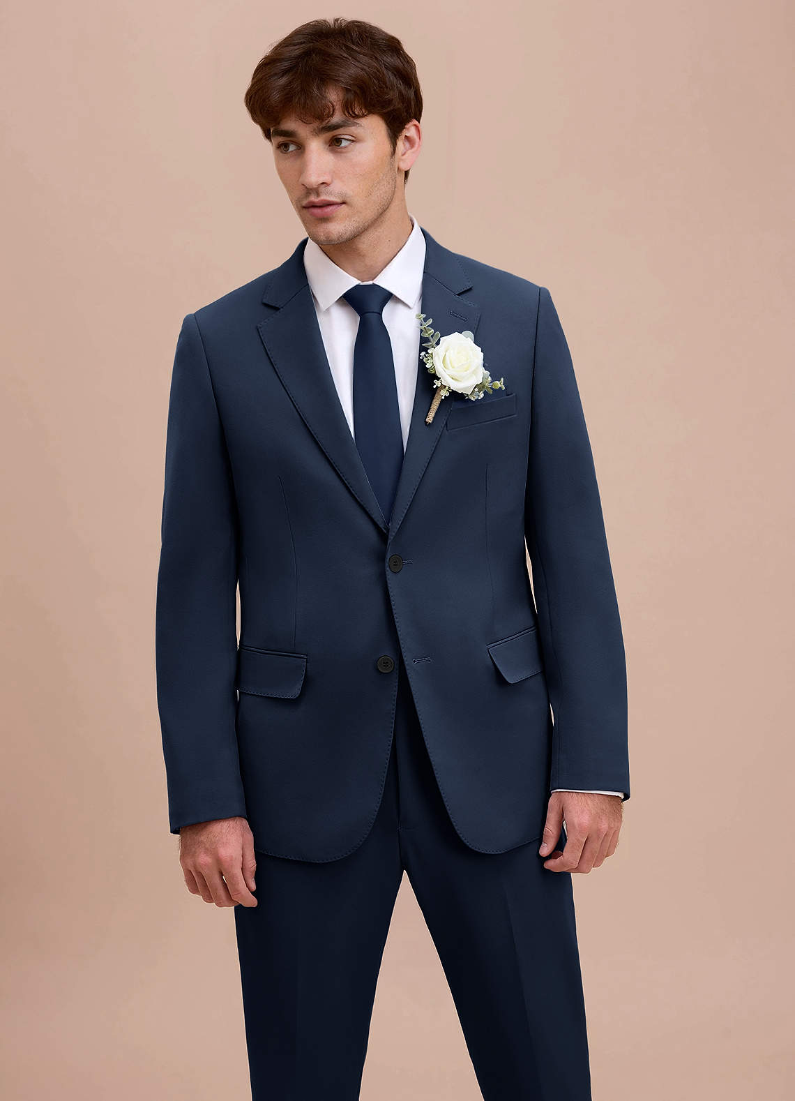front Ethan Dark Navy Refined Weave Suit Jacket