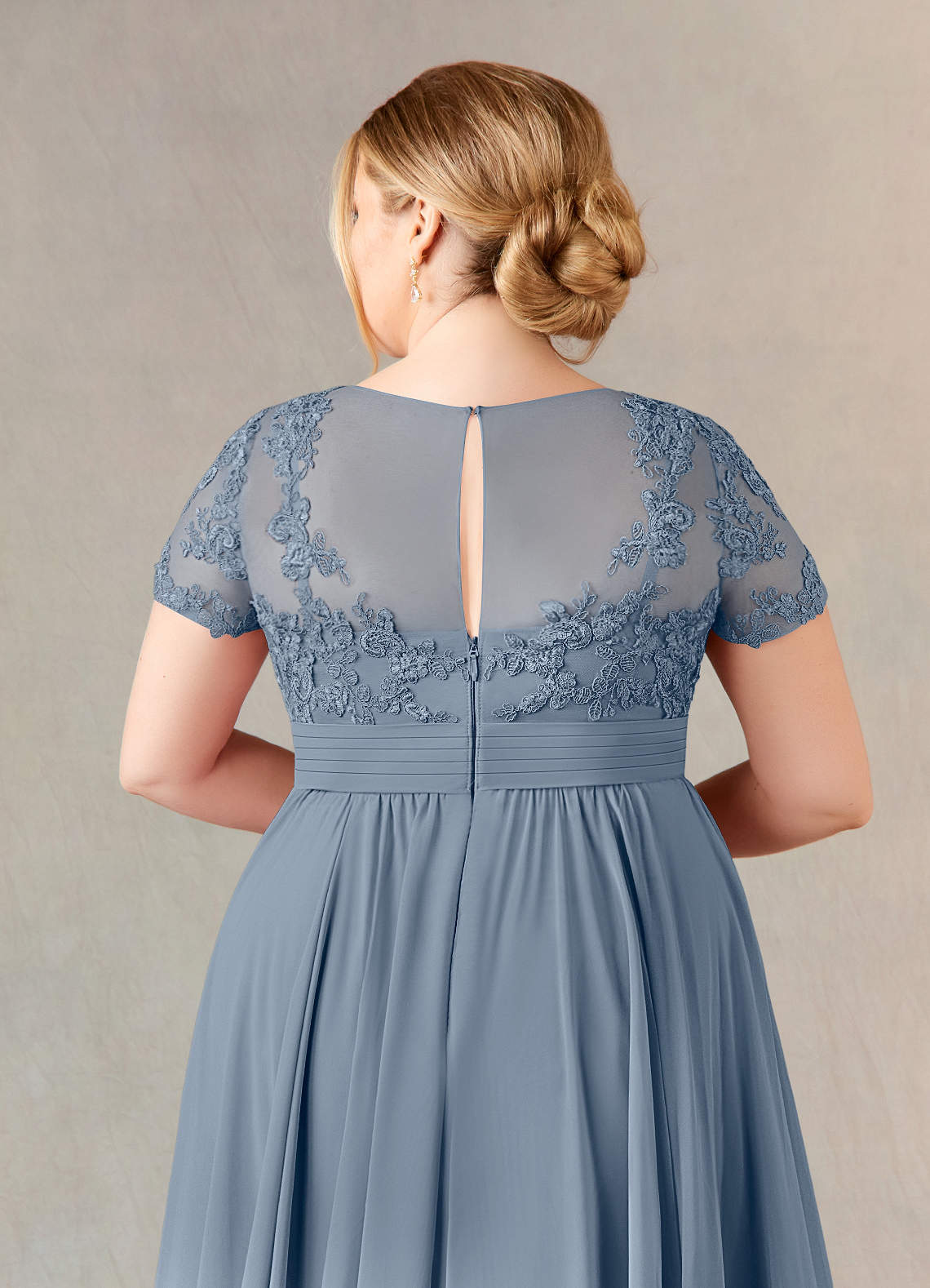 Azazie Annette Mother of the Bride Dresses Twilight A-Line Lace Chiffon Dress image11