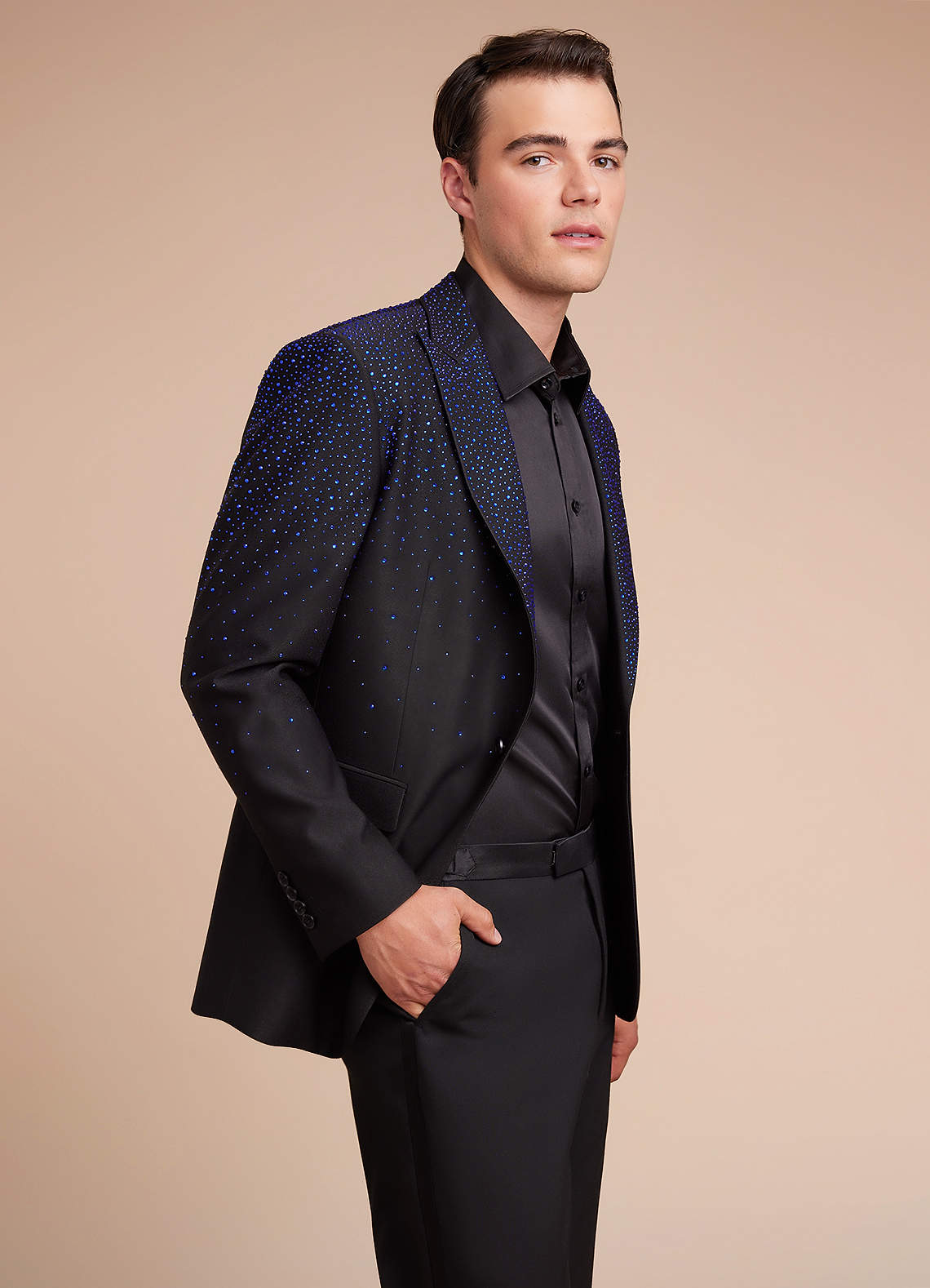 front Victor Nero Giacca da smoking con strass