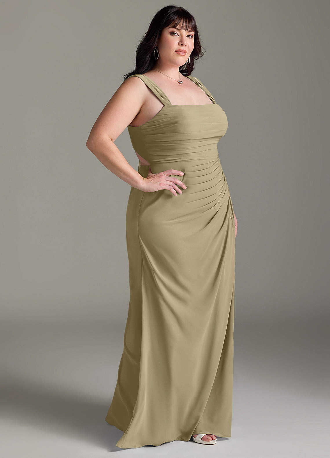 Tela De Gasa Crepé De Musgo 100 % Poliéster Con Drapeado Transparente Para Vestido, 44" (jade) - México