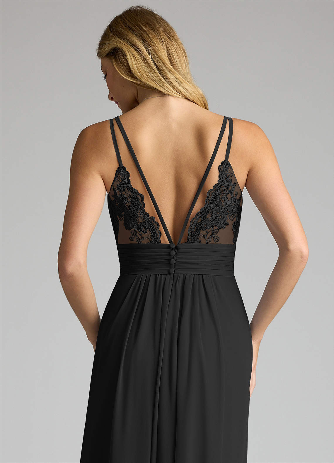 black lace v neck dress The Jules Dress in Black Chantilly Lace 14 / Black Chantilly Lace main image 0