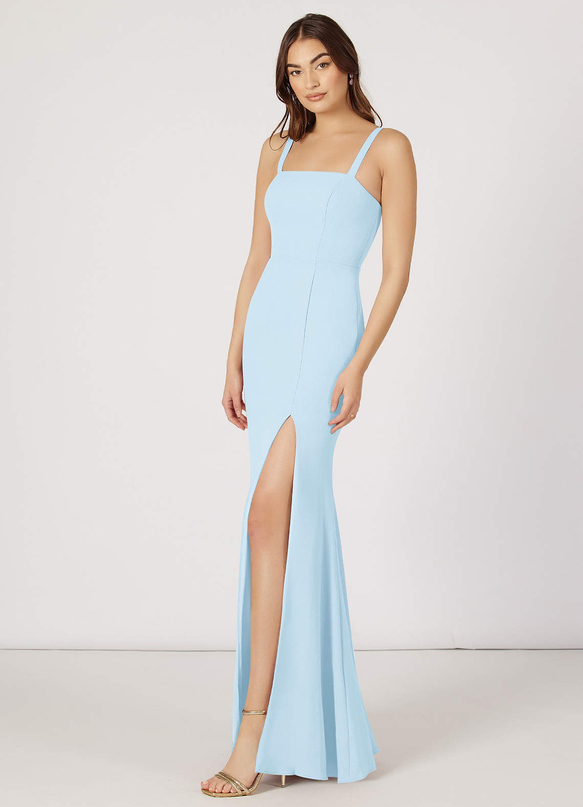 Azazie Gianetta Bridesmaid Dresses Mermaid Side Slit Stretch Crepe Floor-Length Dress image1