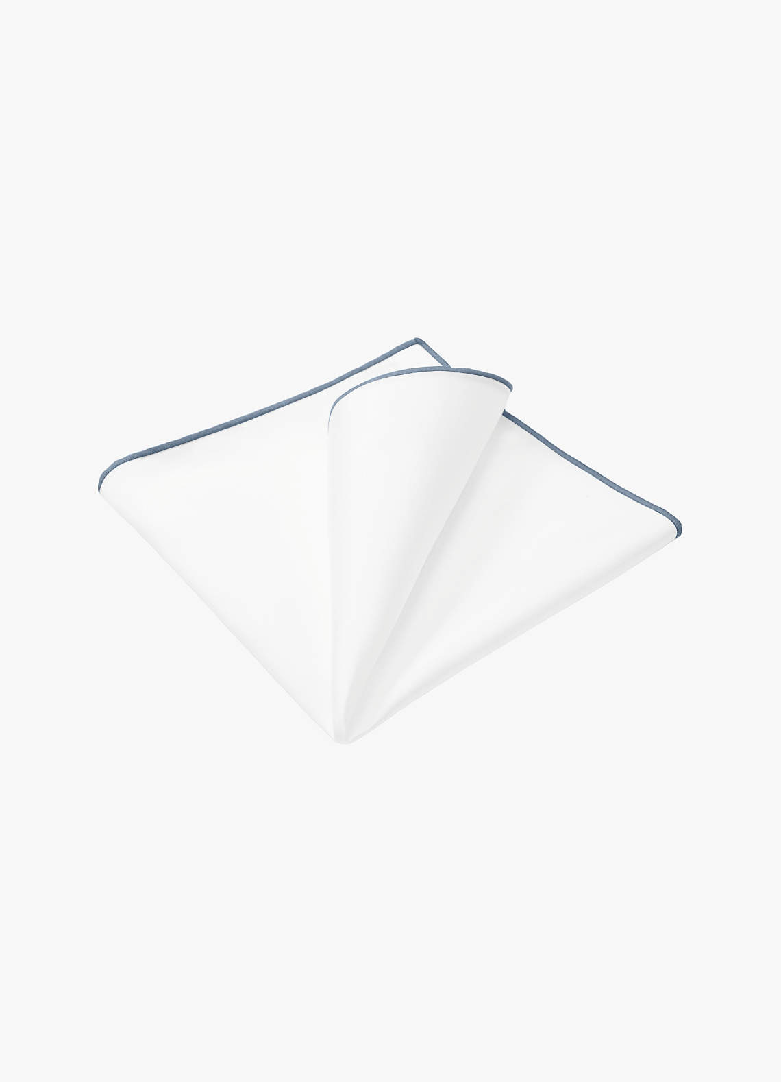 front Ivory Matte Satin Pocket Square with Colored Edge