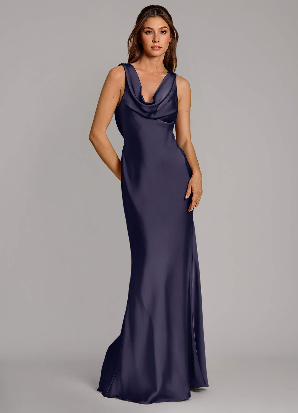 Azazie Cheryl Brautjungfernkleider Meerjungfrau-Linie Stretch-Satin Kleid Sturm image1