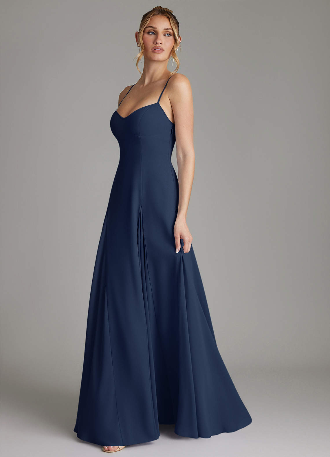 Azazie Imani Ready to Ship Dark Navy Chiffon Bridesmaid Dresses