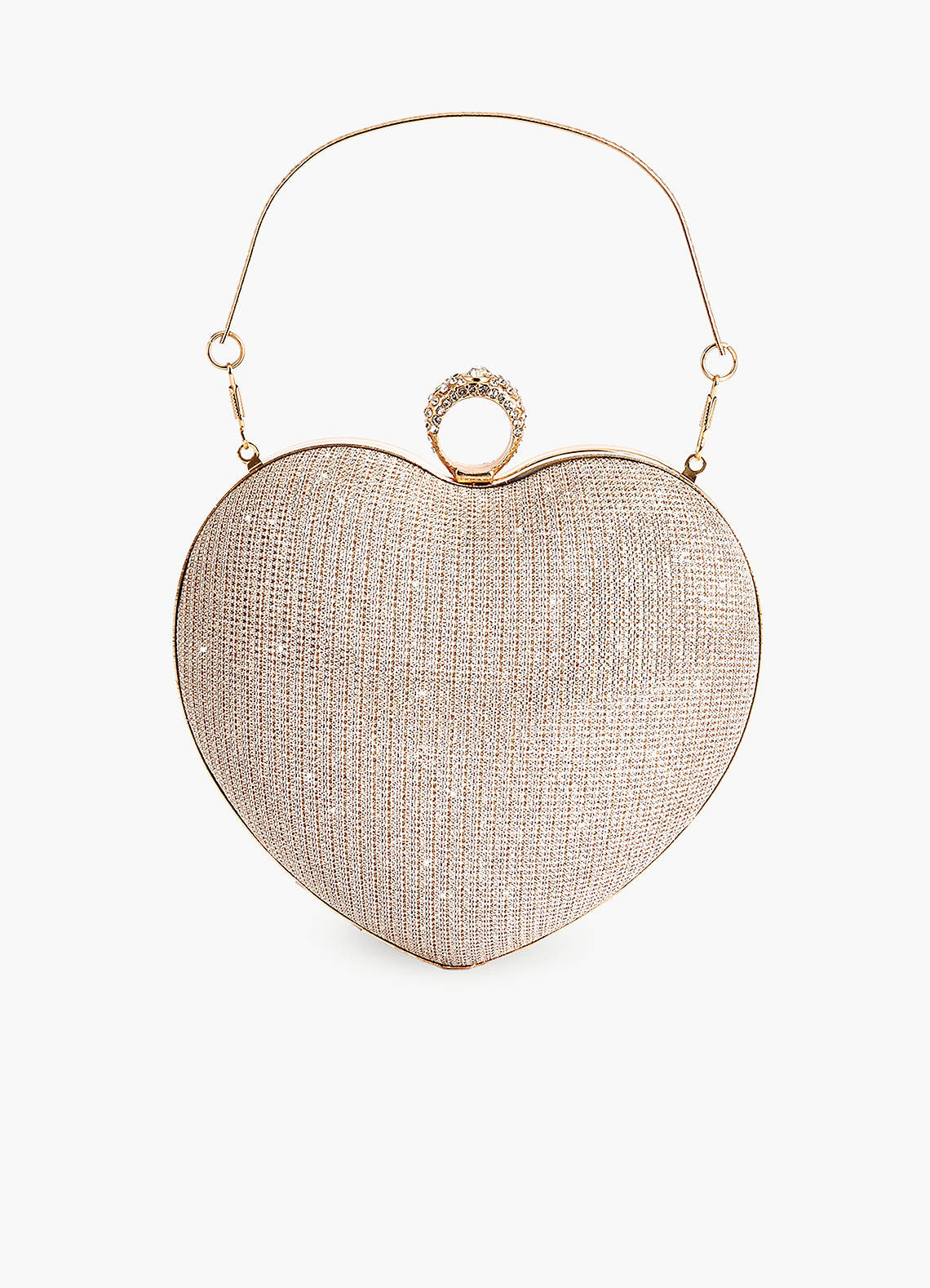 front Shimmering Heart Clutch