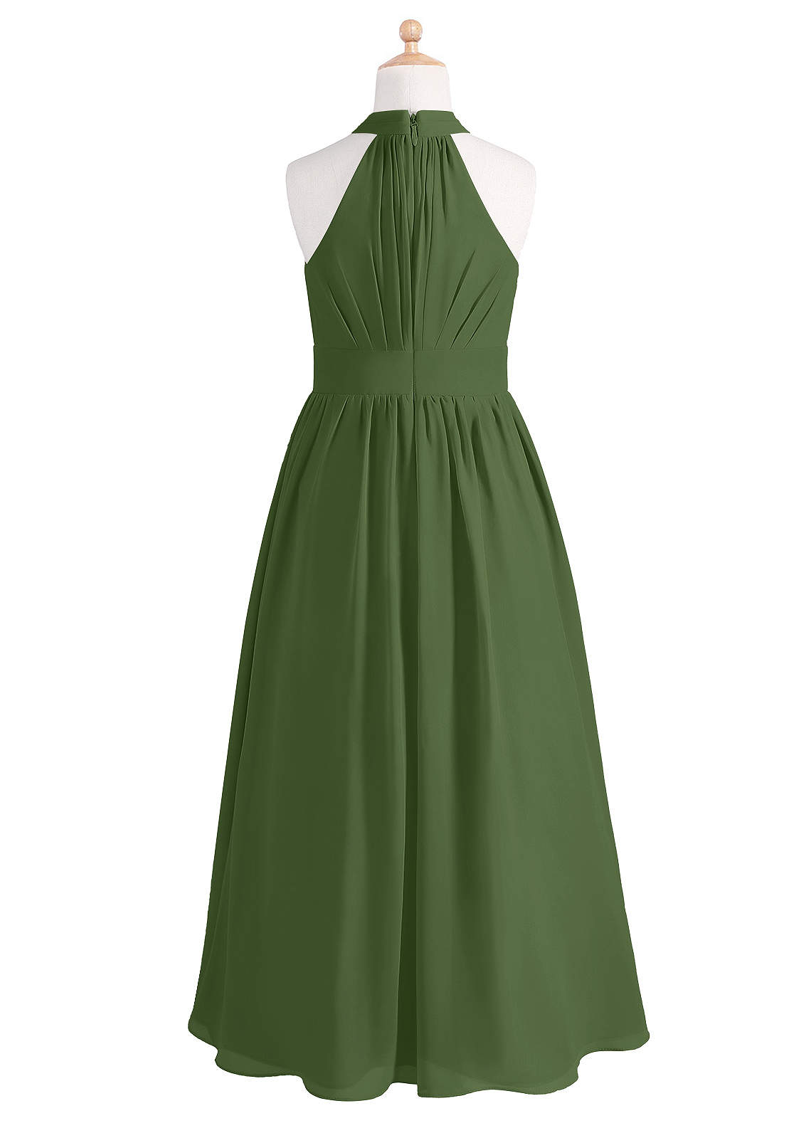 Azazie Iman Junior Bridesmaid Dress in Olive Azazie