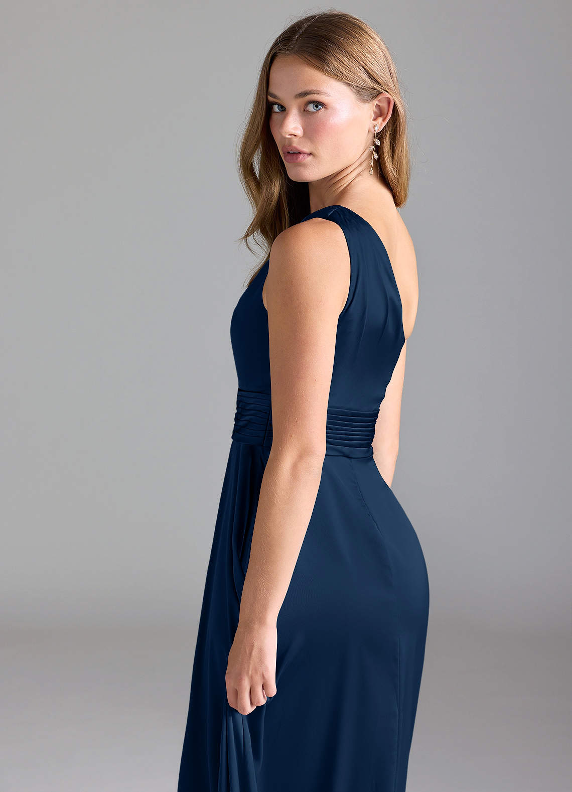 blue dress for baby girl Off Shoulder Bridesmaid Dress, Chiffon Bridesmaid Dress, Sweet Heart B –  Dairy Bridal