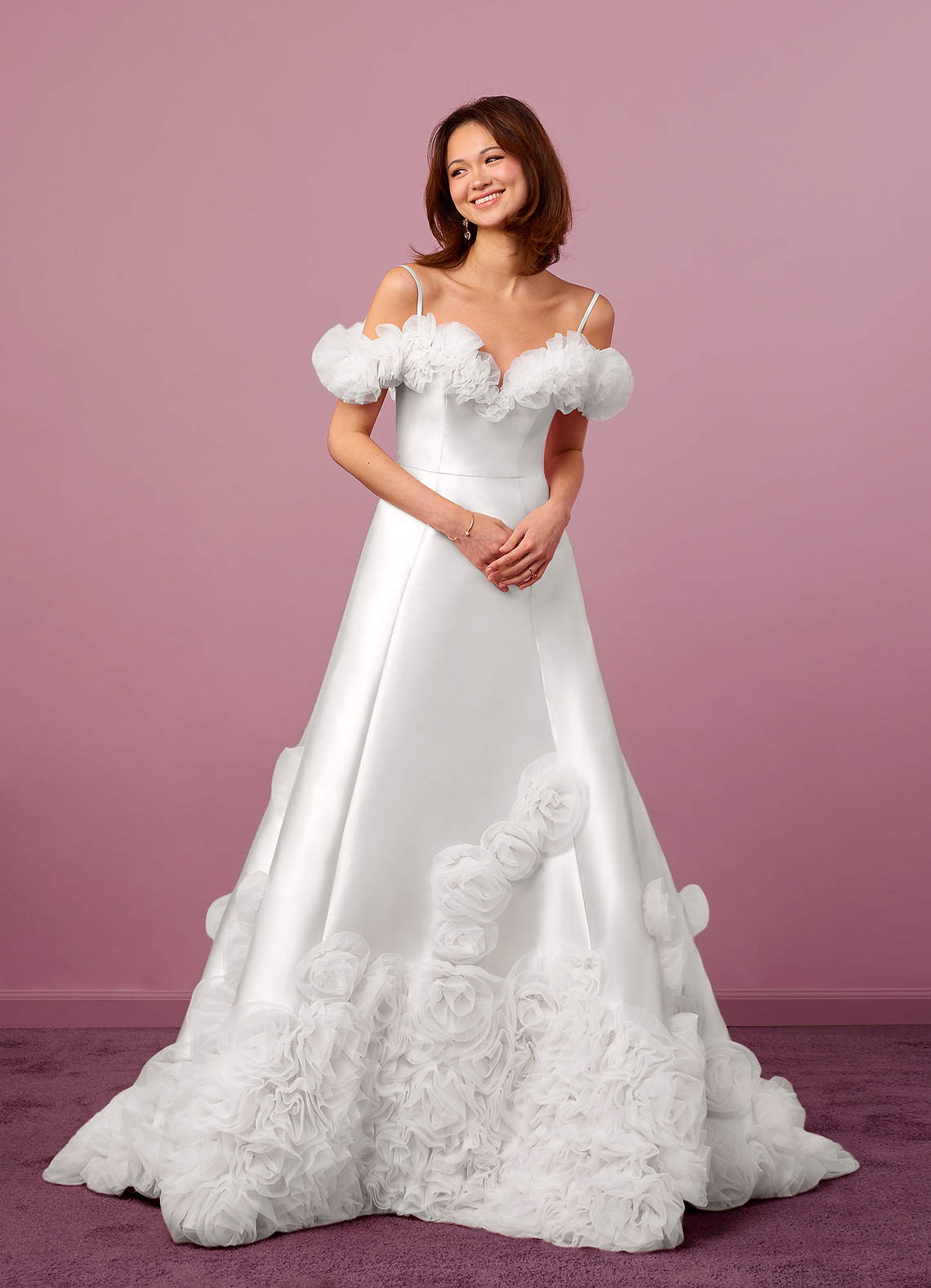 Barbie ♥ Azazie Ball-Gown Off the Shoulder Mikado Chapel