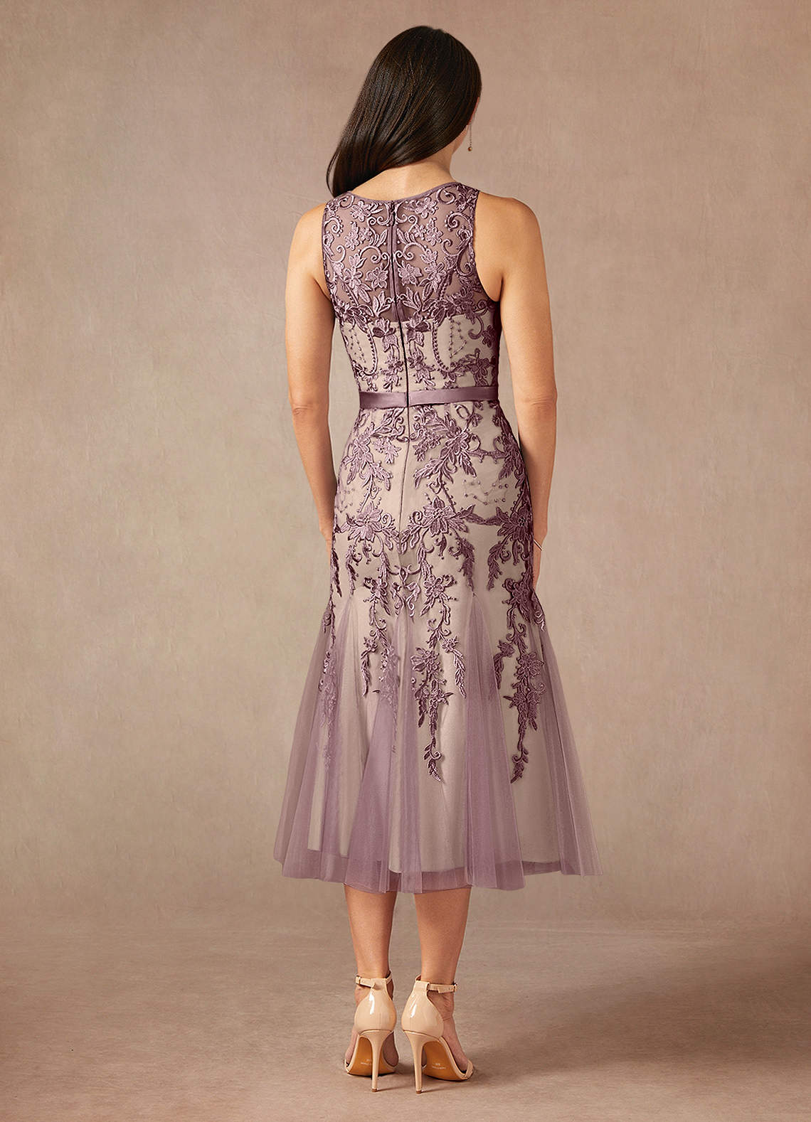 Azazie Herrin Mother of the Bride Dresses Dusty Rose Champagne Mermaid Lace Dress image5