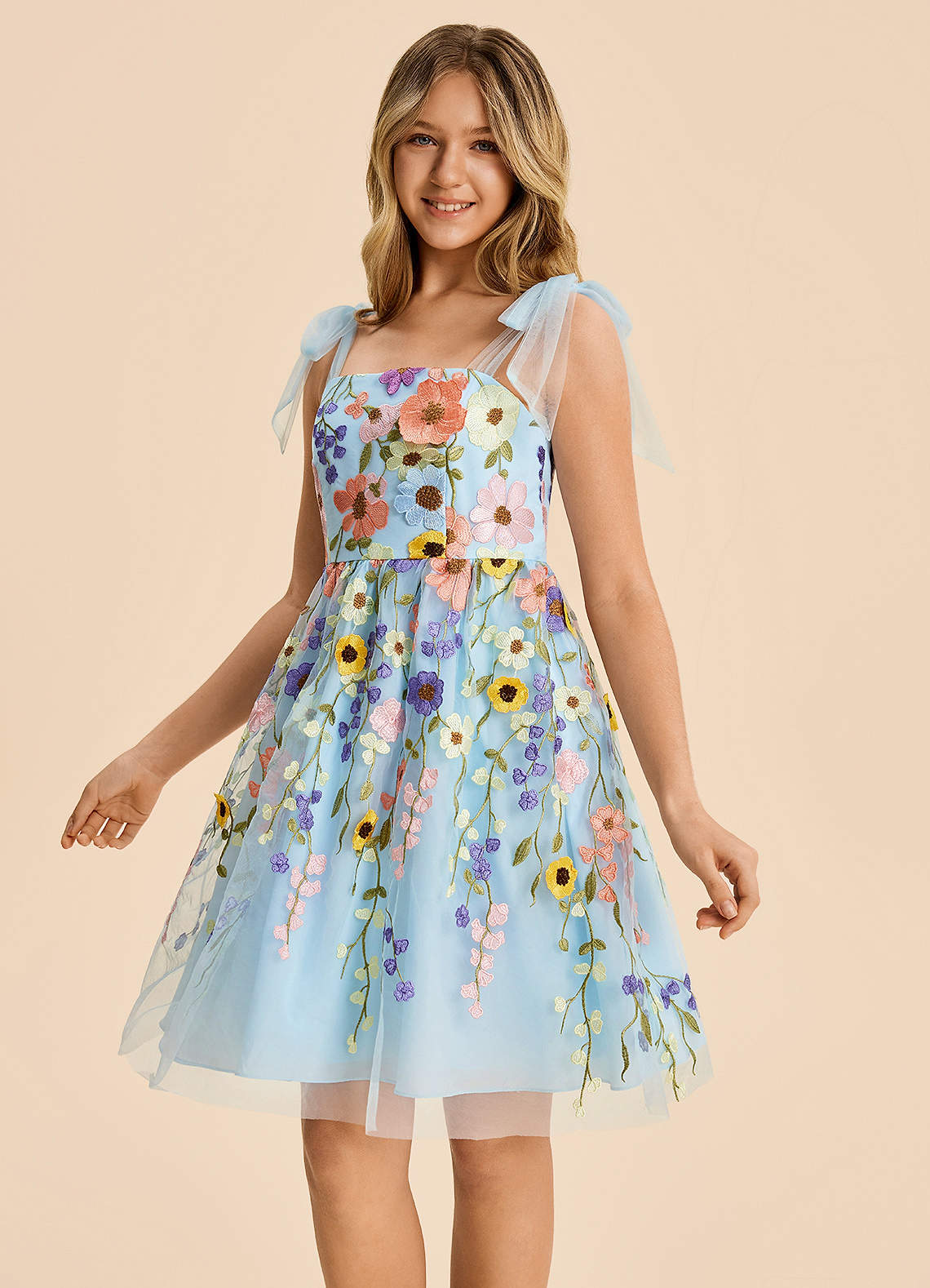 front Azazie Opal Junior Formal Dress