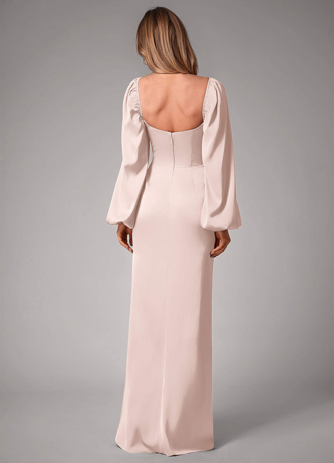satin flare sleeve dress Bebe Women's One Shoulder Bell Sleeve Satin Maxi Dress