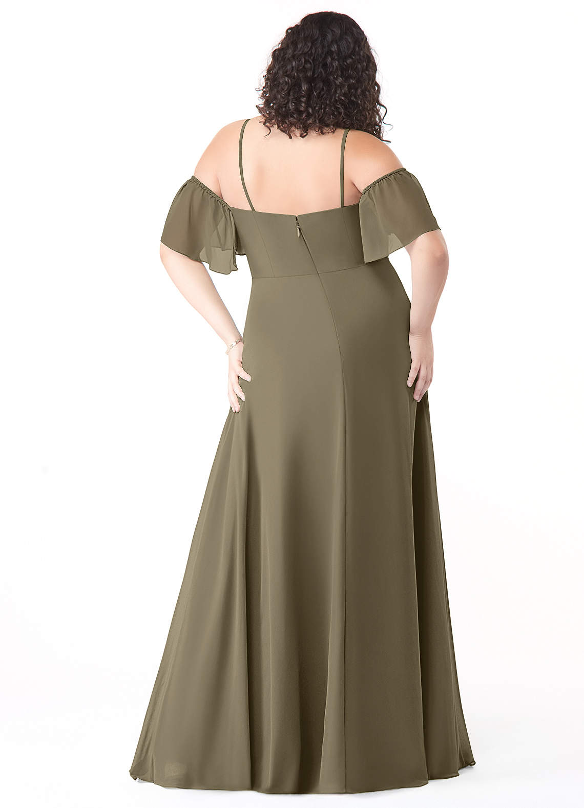 Azazie A-Line Off The Shoulder Floor-Length Chiffon Bridesmaid Dresses - willow green Azazie A-Line Off The Shoulder Floor-Length Chiffon Bridesmaid Dresses - willow green