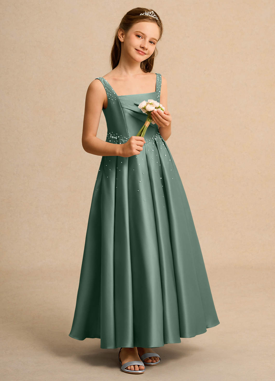 Robe Fille Tea Collection Taille 7 - Col Enveloppant, Imprimé Floral, Manches Longues, Occasion Très Bon état
