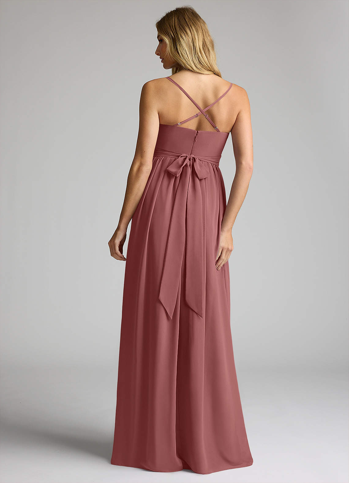 Azazie Llana vestidos de dama de honor de maternidad Vestido de Corte en A Hasta el suelo Gasa image1