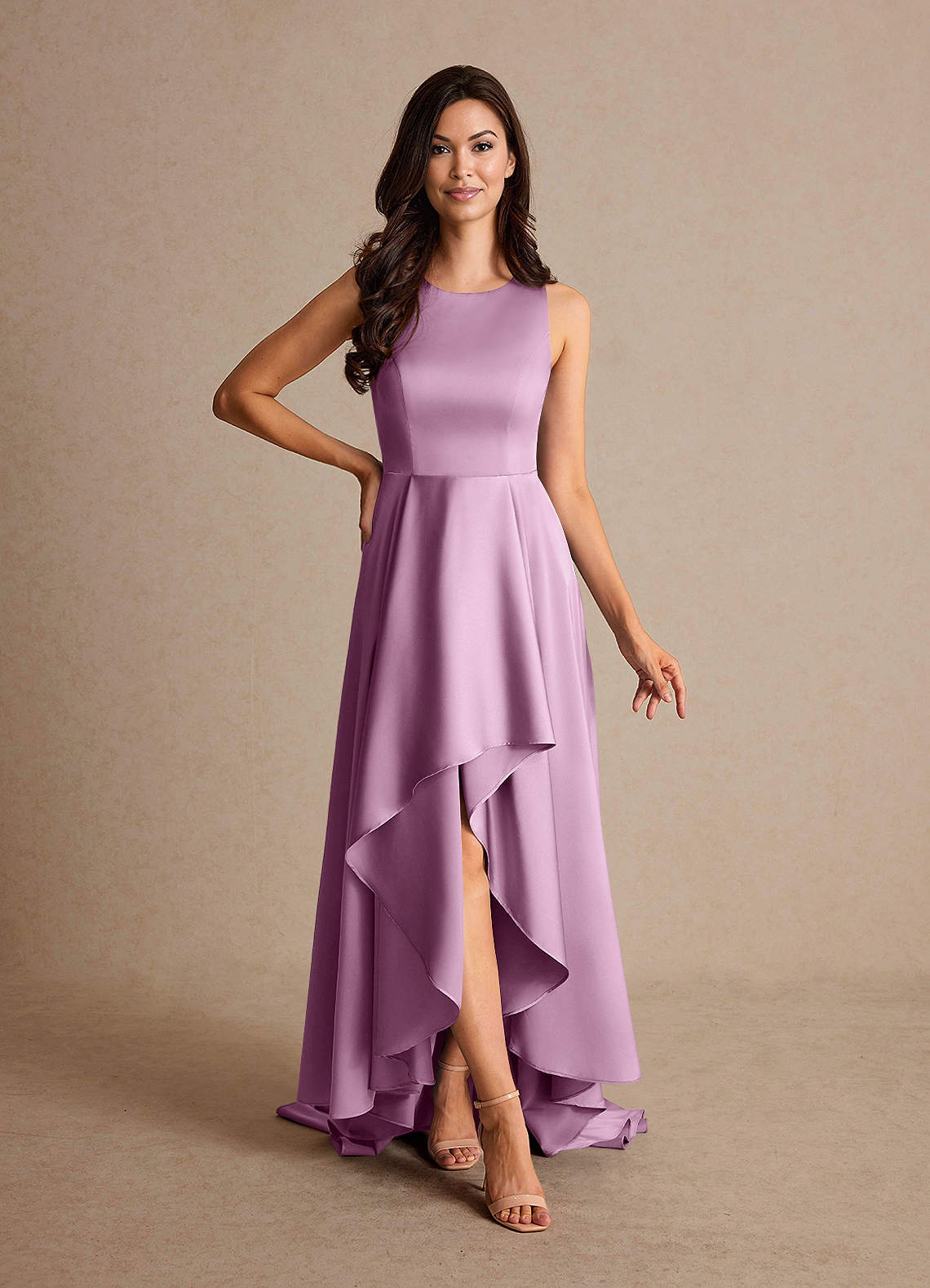 Azazie Niles Kleider für die Brautmutter A-Linie Schleppe Stretch-Satin Kleid Blauregen image1
