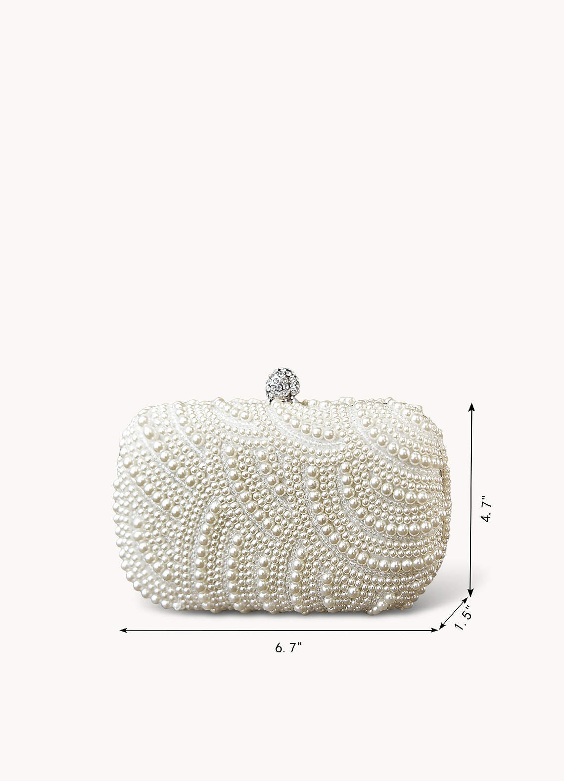 front Pearl Embellished Clutch