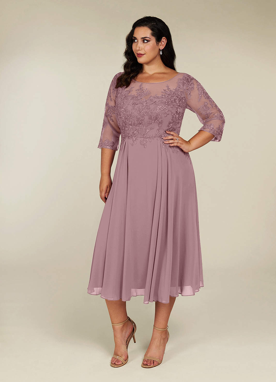 Plus size mother of the bride dresses hot sale tea length