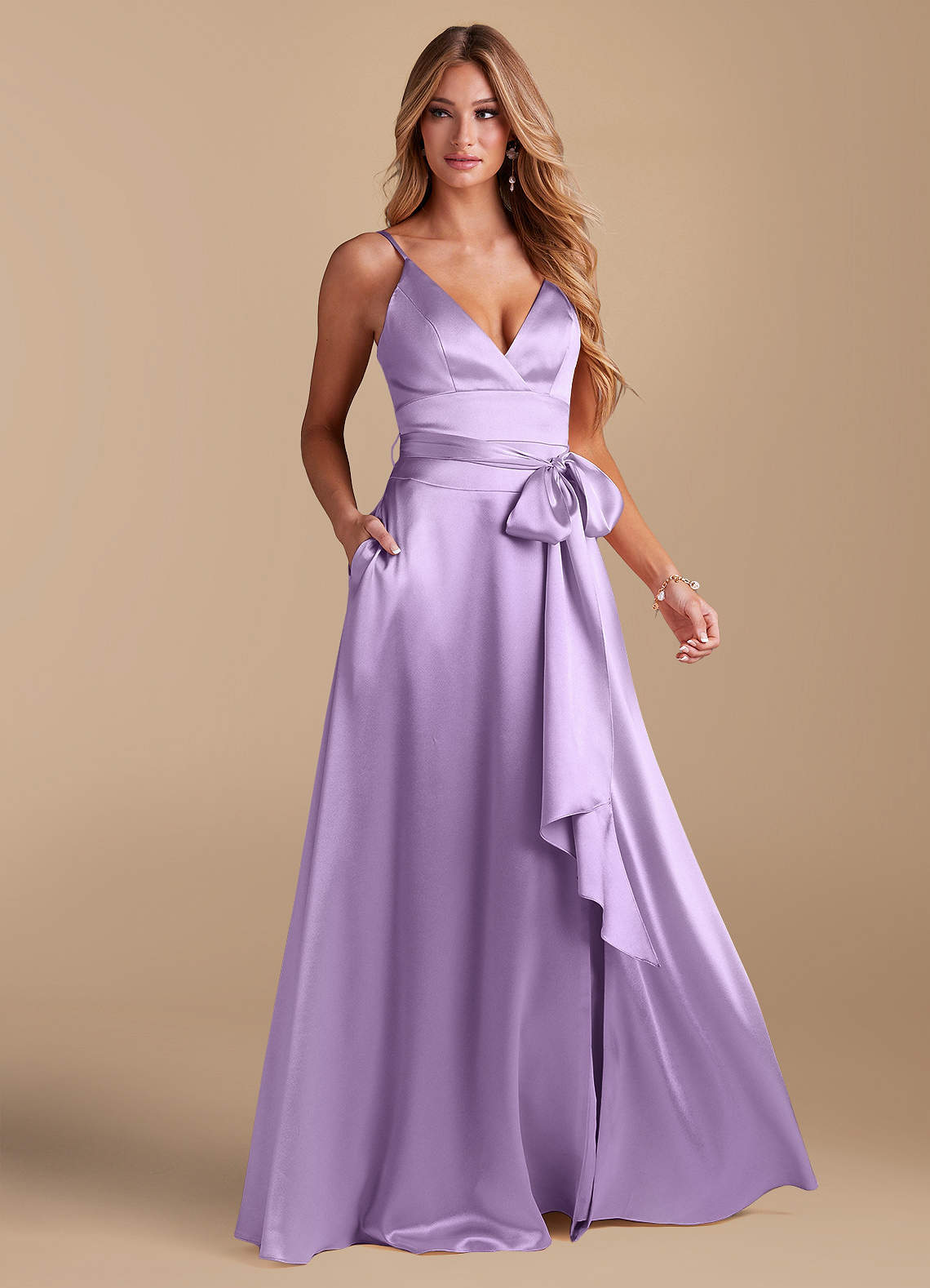 sophia bridesmaid dresses Cicinia V Neck Split Floor Length Chiffon Bridesmaid Dresses, Grape