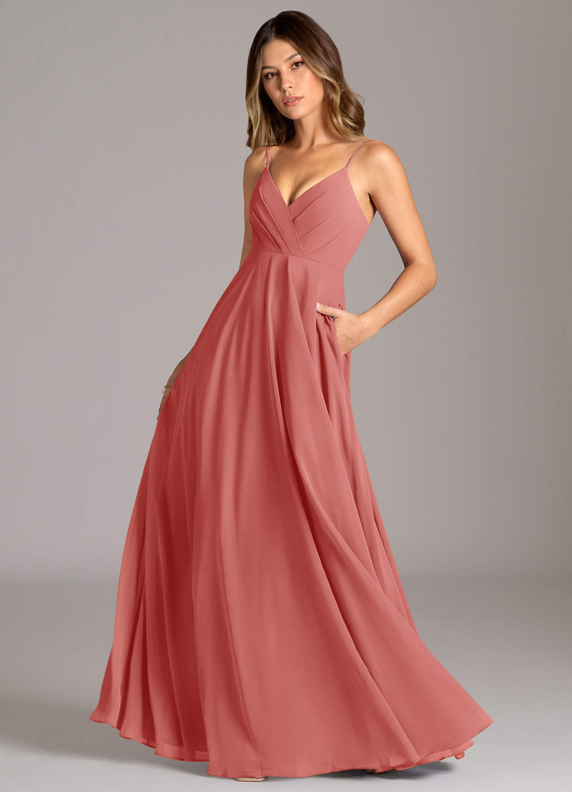Azazie Amani Antique Rose Chiffon Bridesmaid Dresses | Azazie