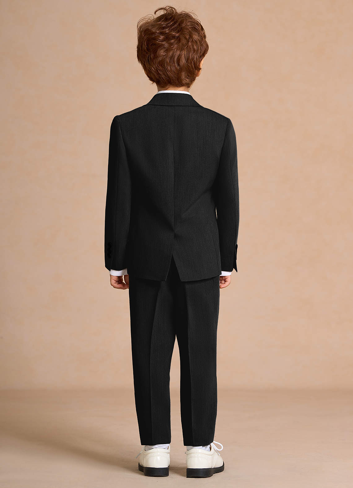 front Oliver Black Boys 5-Piece Suit With Bow Tie