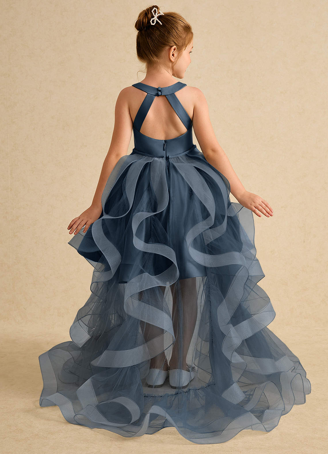 Azazie Julietta Flower Girl Dresses Neptune Ball-Gown Convertible Tulle Dress image1