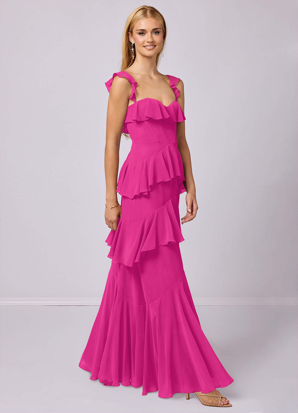 Barbie ♥ Azazie Bridesmaid Dresses A-Line Sweetheart Neckline Chiffon Floor-Length Dress image3