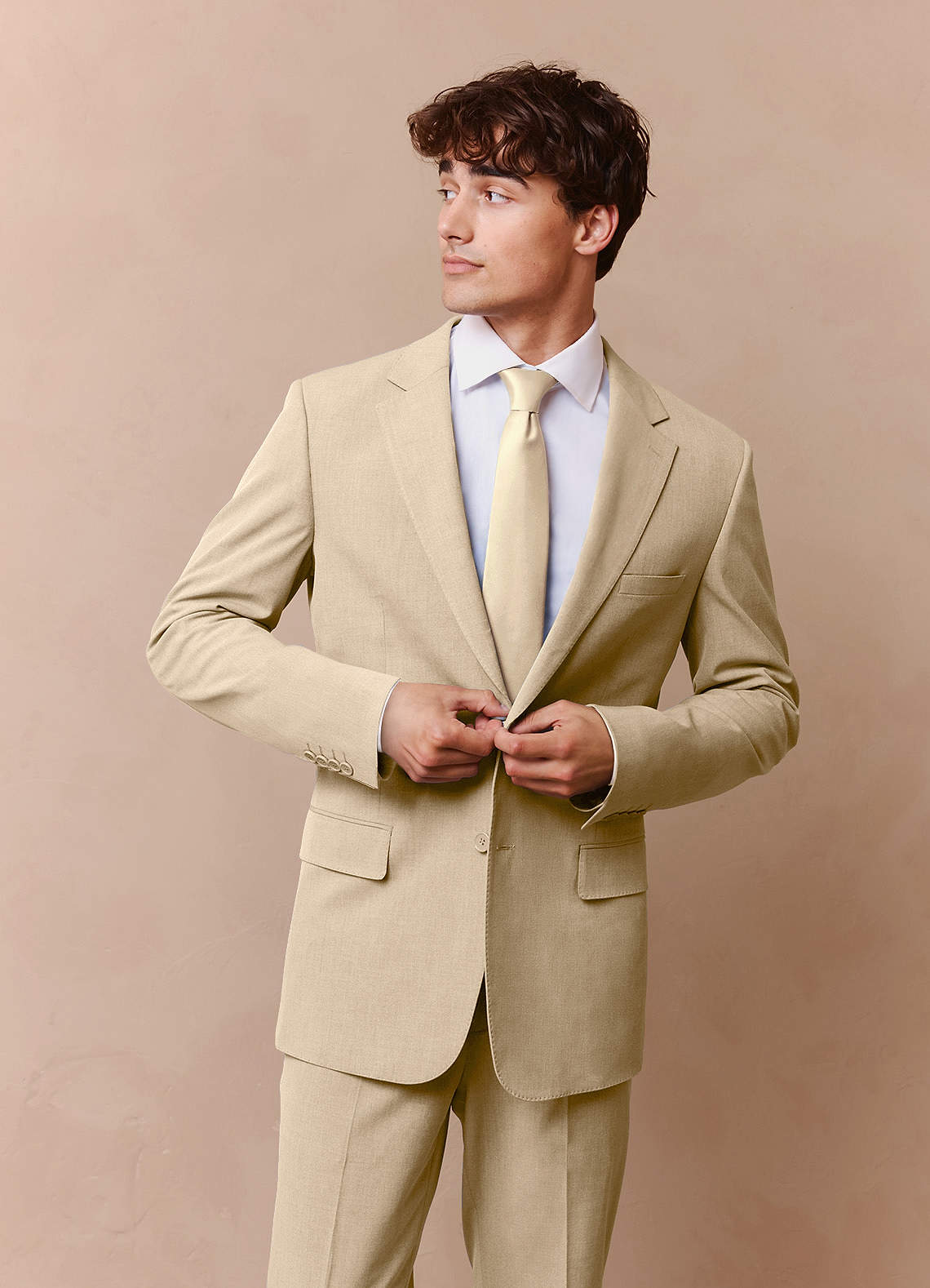 front James Champagne Structured Stretch Suit