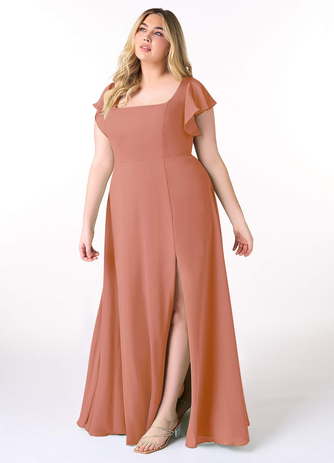 Azazie Bondi Bridesmaid Dresses MAI TAI A-Line Ruffled Chiffon Dress image8