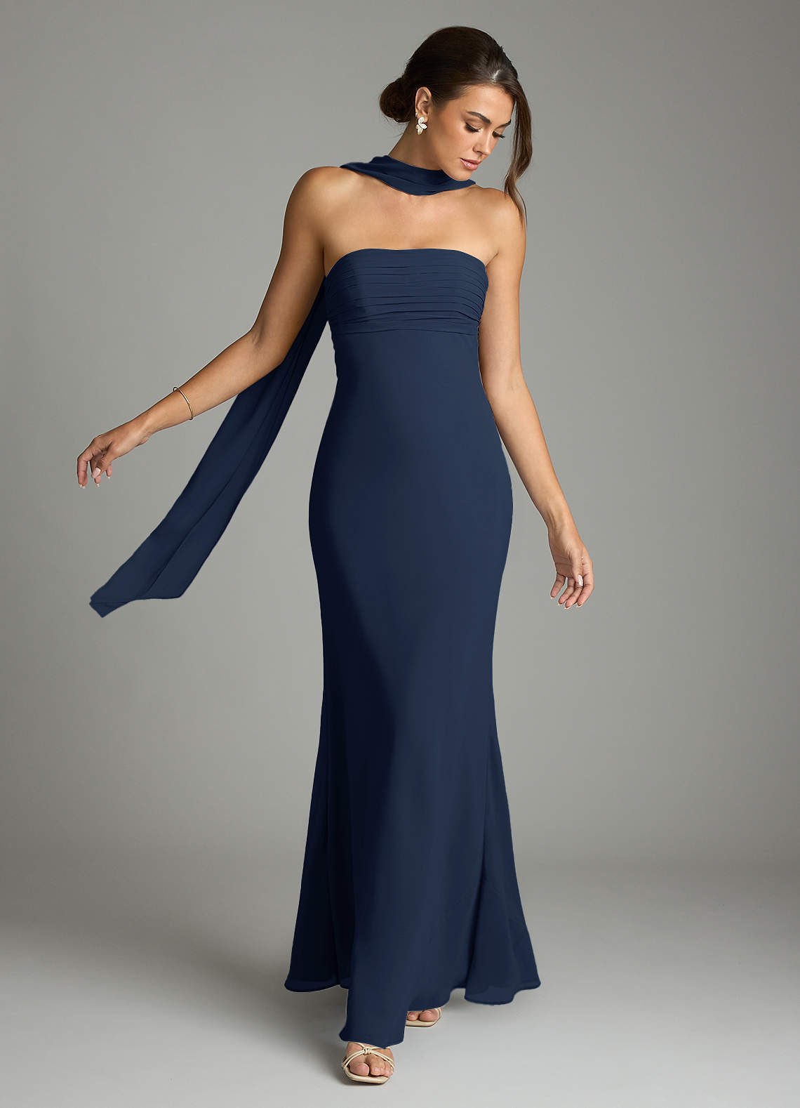 navy blue bridesmaid dresses mermaid Navy Satin Lace Boat Neck Mermaid Bridesmaid Gown