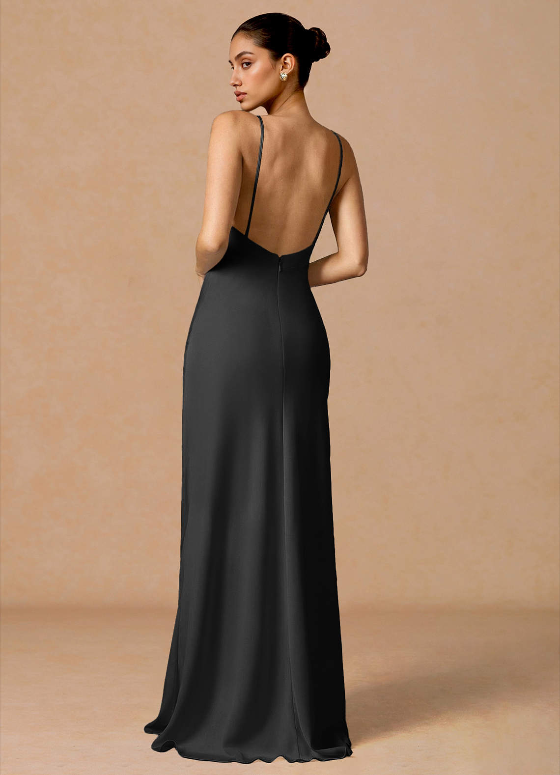 black pencil dresses for women Black Silk Maxi Dress – Simple Black Dress Design with Graceful Flow –  Athenapparels main image 0
