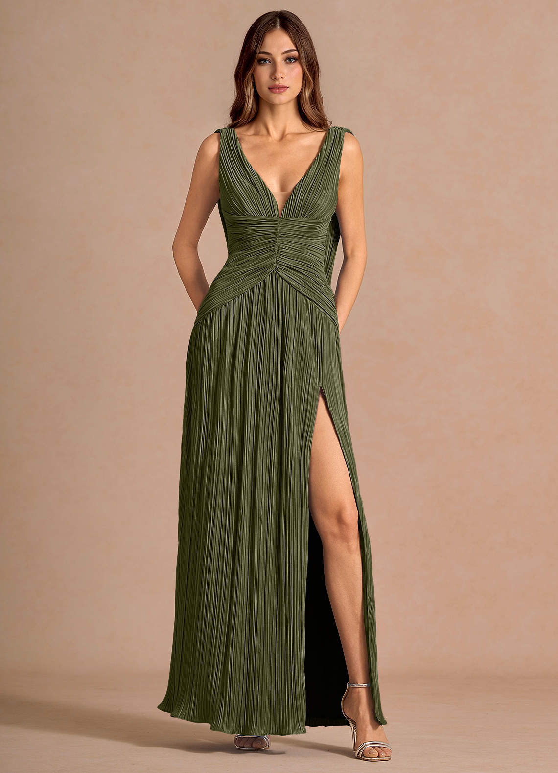 Quellia Moss Green Maxi Dress image2
