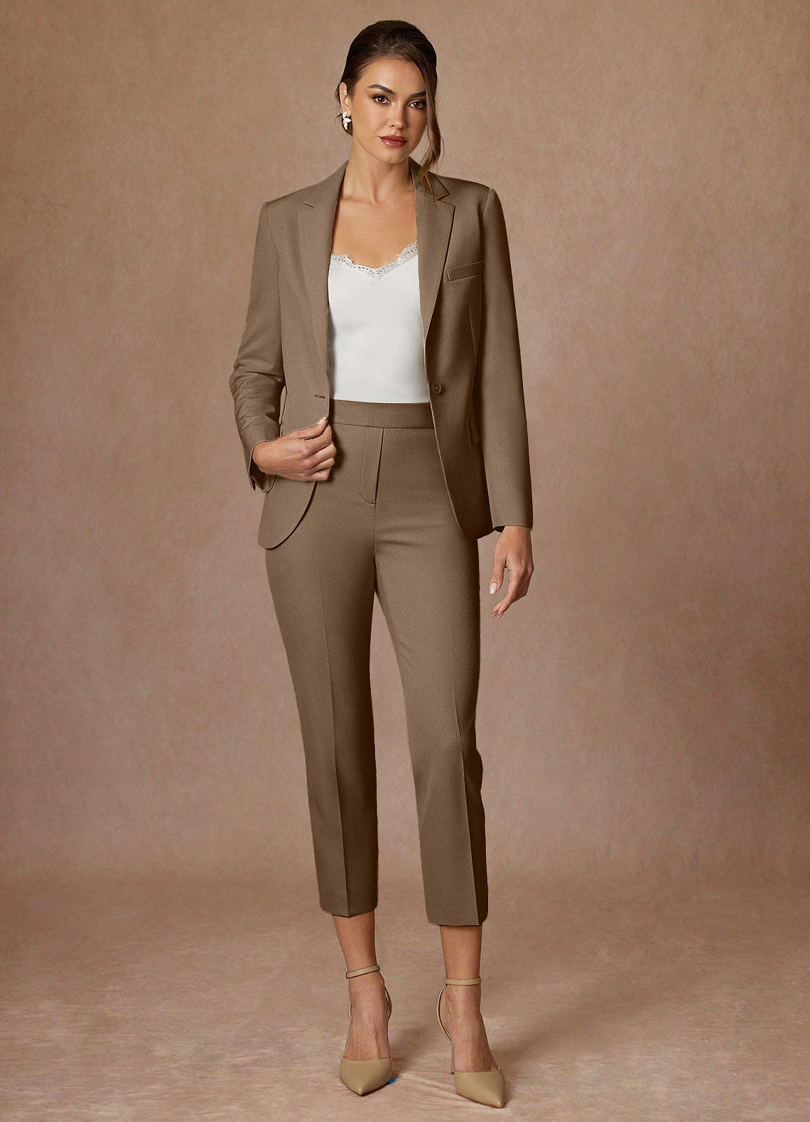 front Kennedy Truffle Refined Weave  Performance Blazer
