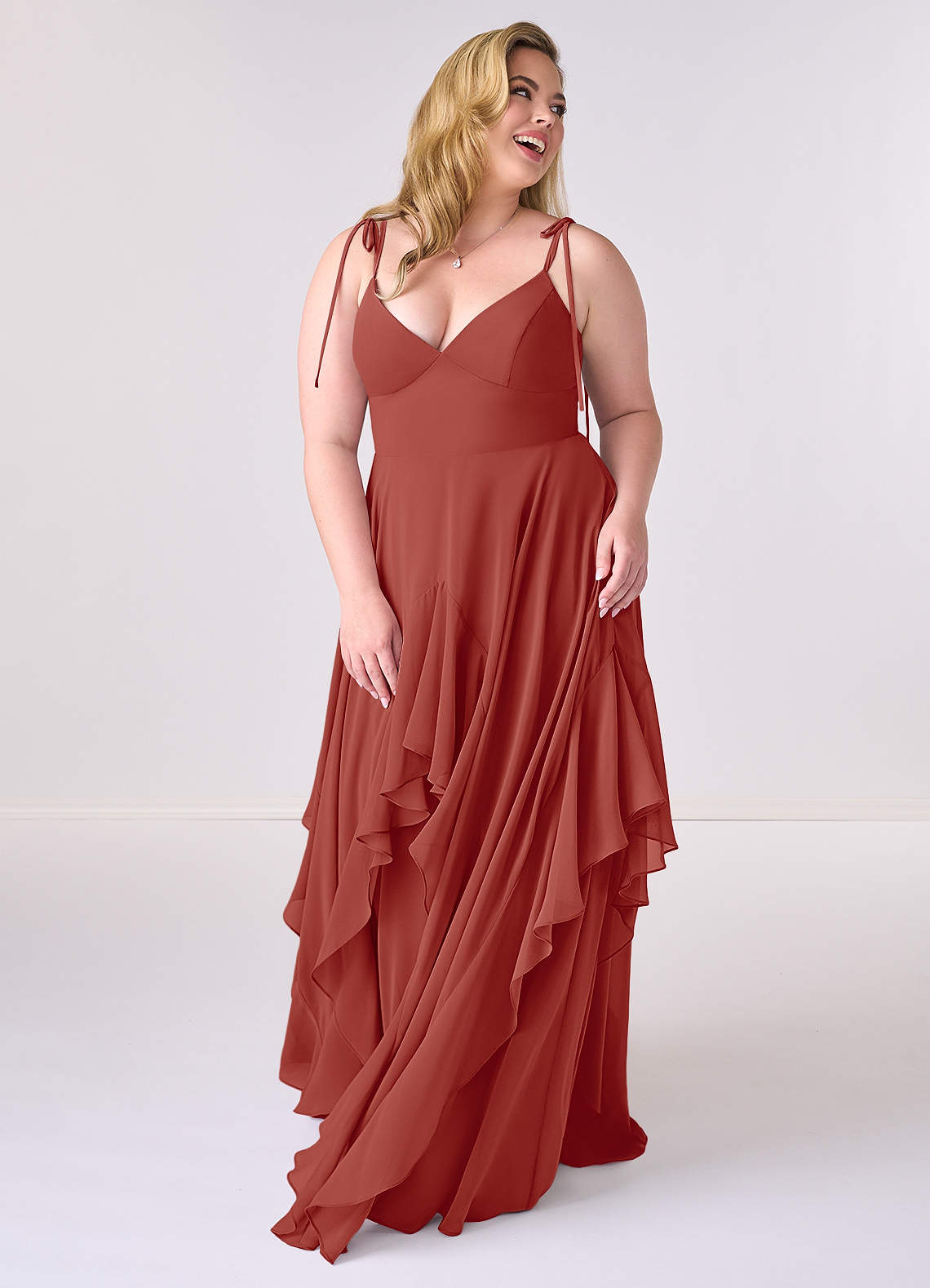 Barbie ♥ Azazie Schlussverkauf A-Linie Schleifen Chiffon Kleid Agave image7