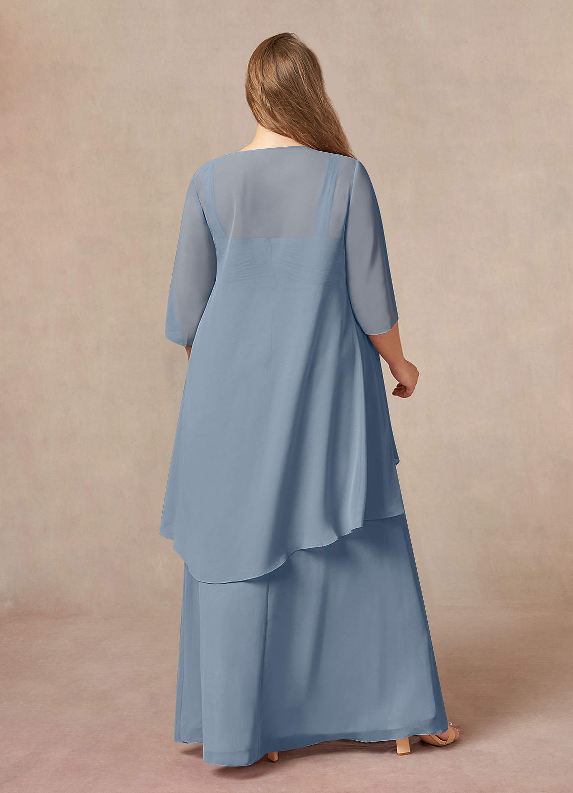 Azazie Weisz Mother of the Bride Dresses Twilight A-Line Square Neckline Pleated Chiffon Dress image7