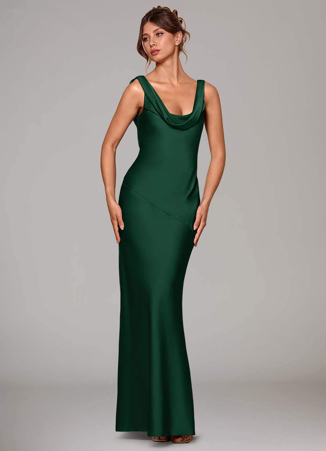 Azazie Rylina Ready to Ship Dark Green Stretch Satin Bridesmaid Dresses | Azazie Azazie Rylina Ready to Ship Dark Green Stretch Satin Bridesmaid Dresses | Azazie