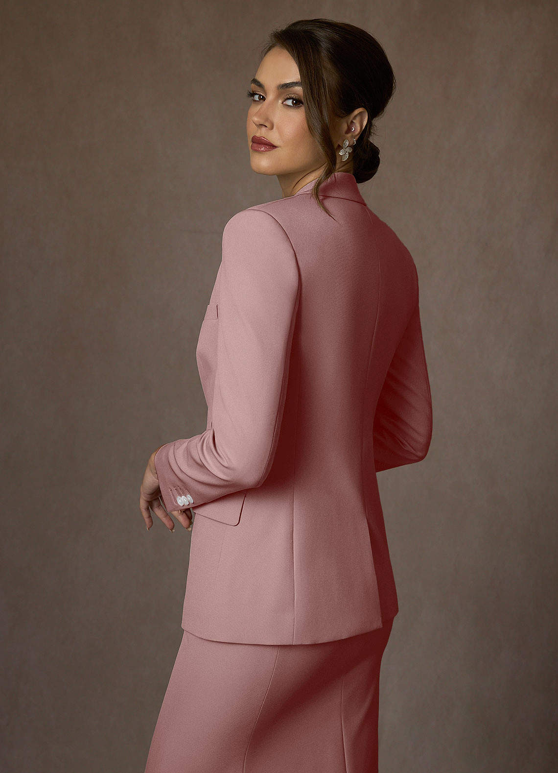 front Kennedy Stoffige Roos Set van gestructureerd stretchjack en kostuum