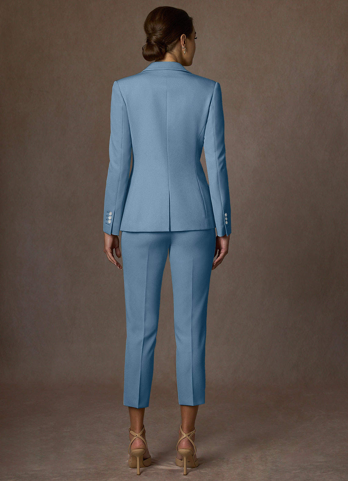 front Kennedy Steel Blue Structured Stretch Blazer