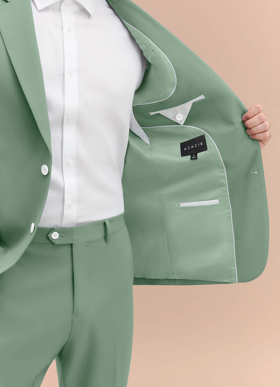 front James Matcha Structured Stretch Suit Jacket