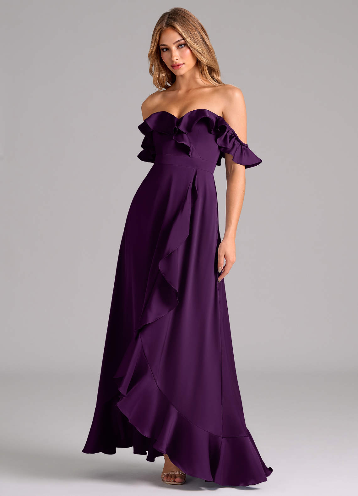 ebay sage green bridesmaid dresses Elegant Halter Ruffles Sleeveless Lace Grape Bridesmaid Dresses – BIZTUNNEL main image 1
