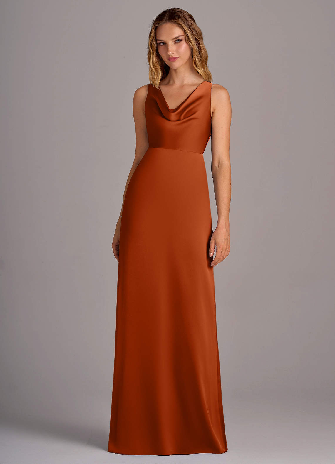 formal dresses burnt orange Scala 61314 Fitted Formal Prom Long Dress