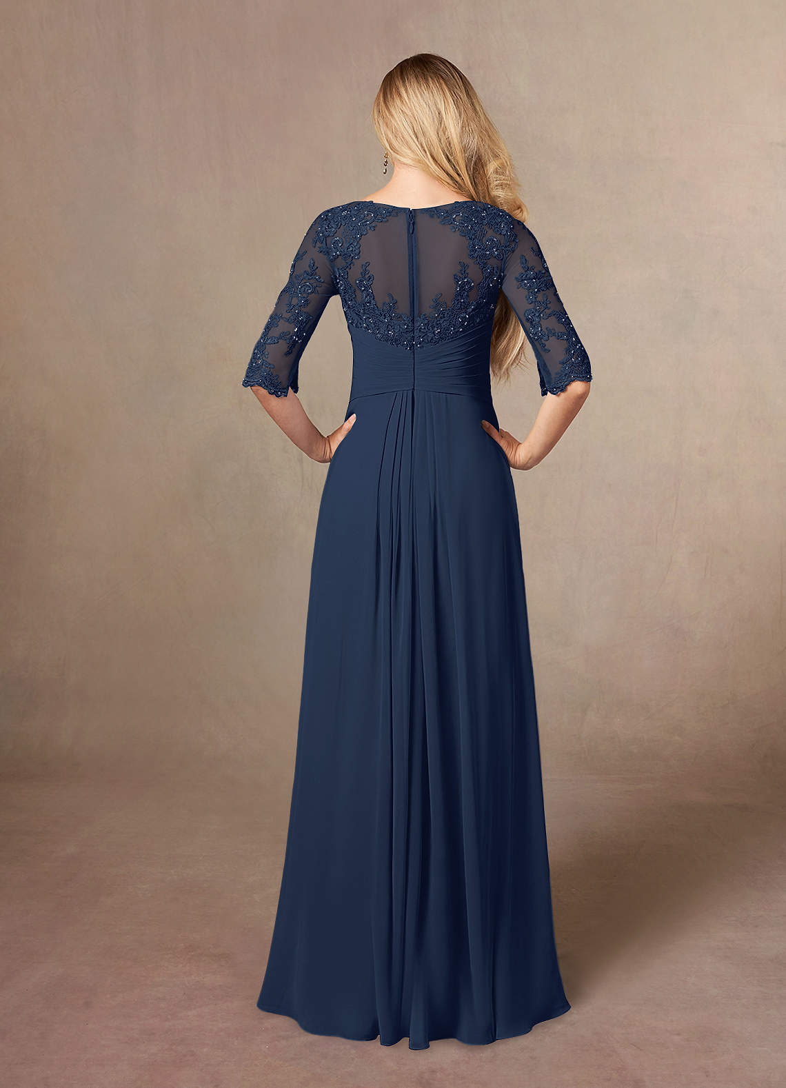 navy ankle length dress Navy Blazer & Sheath Dress Set