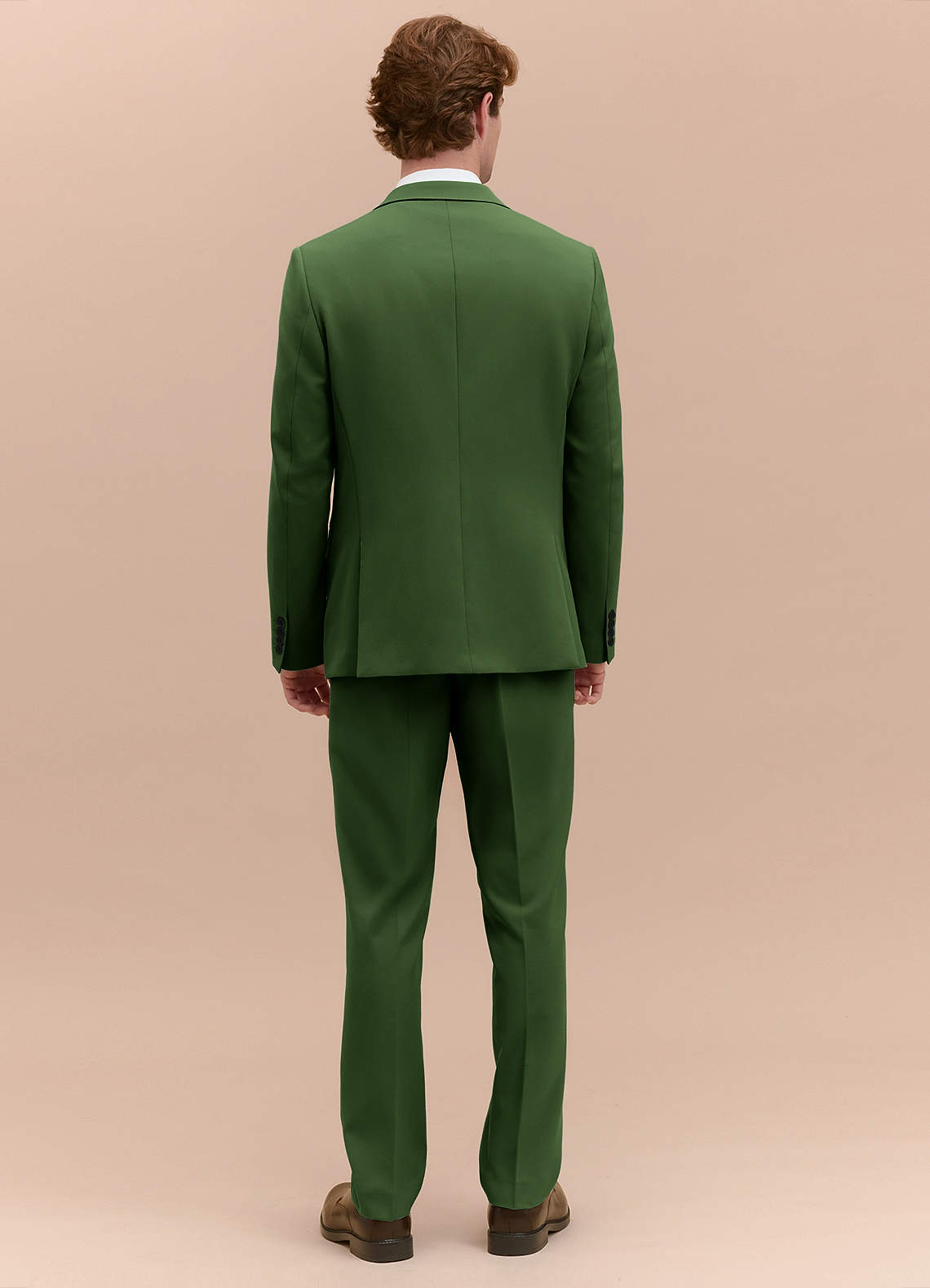 front James Olive Structured Stretch Suit