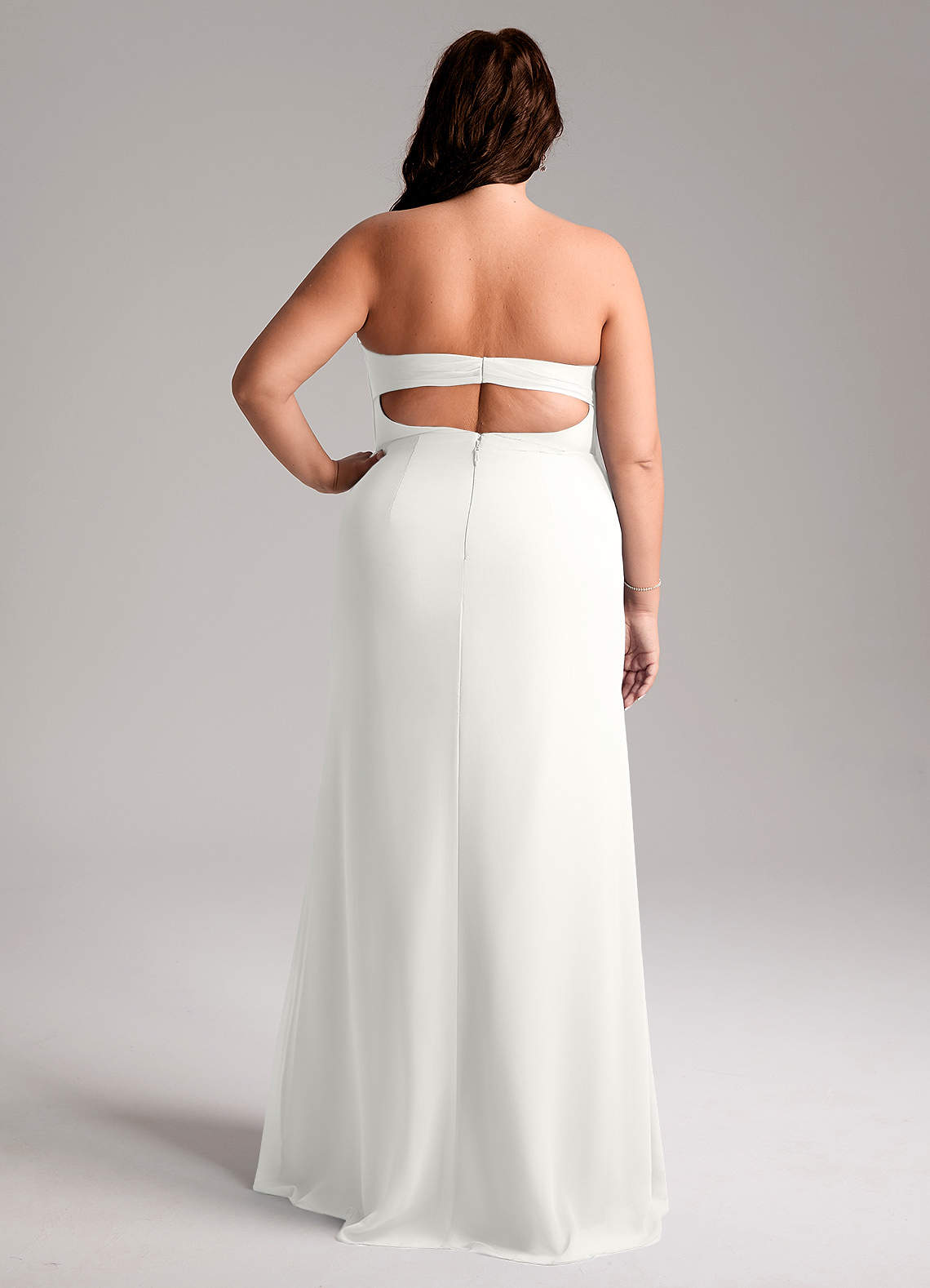 Azazie Leonis Bridesmaid Dresses White Sheath Strapless Chiffon Convertible Dress image9