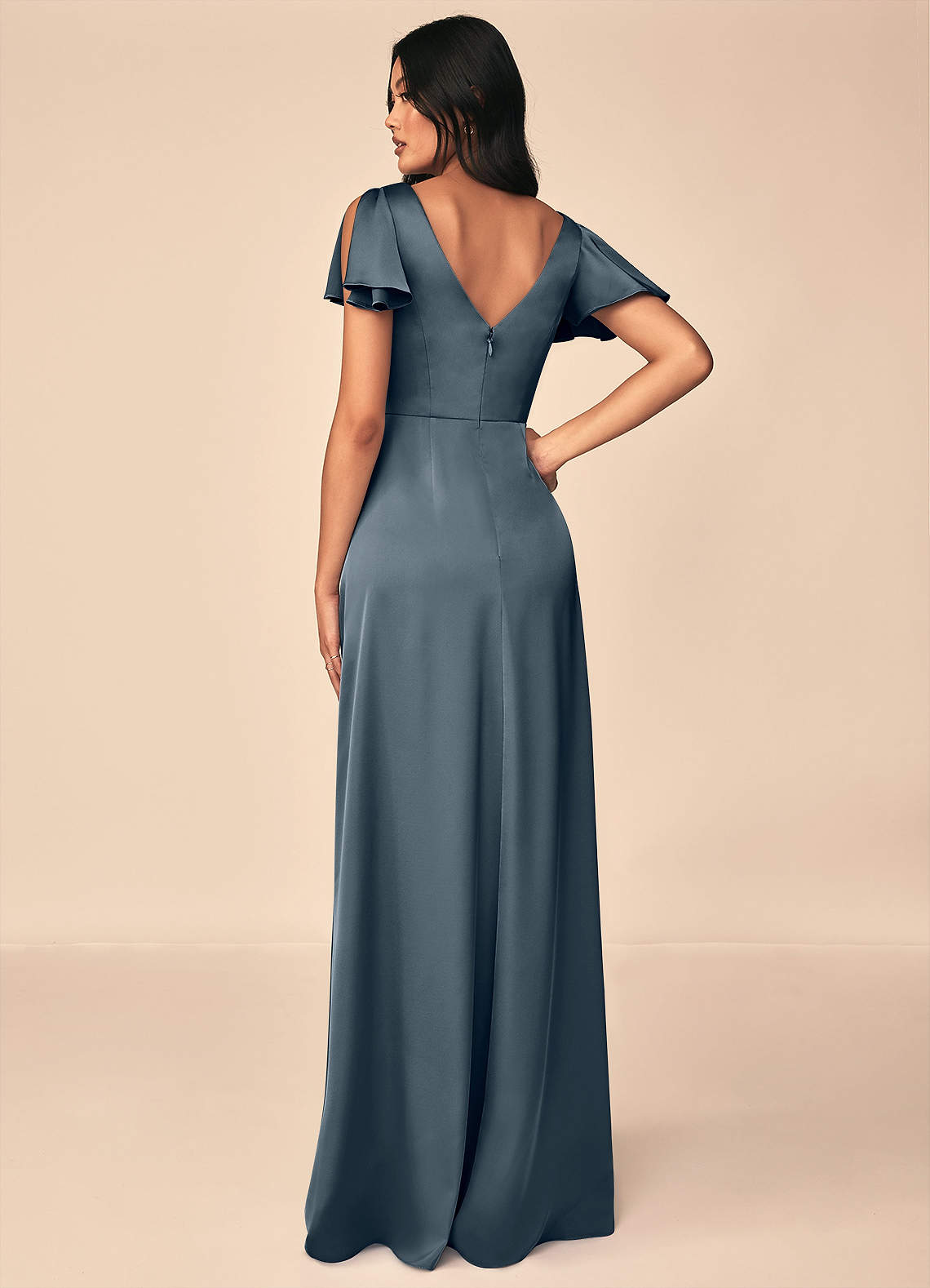 violet grey bridesmaid dress Cheap Two Piece Round Neck Long Light Blue Grey Silver Purple Lilac Tu   SposaBridal