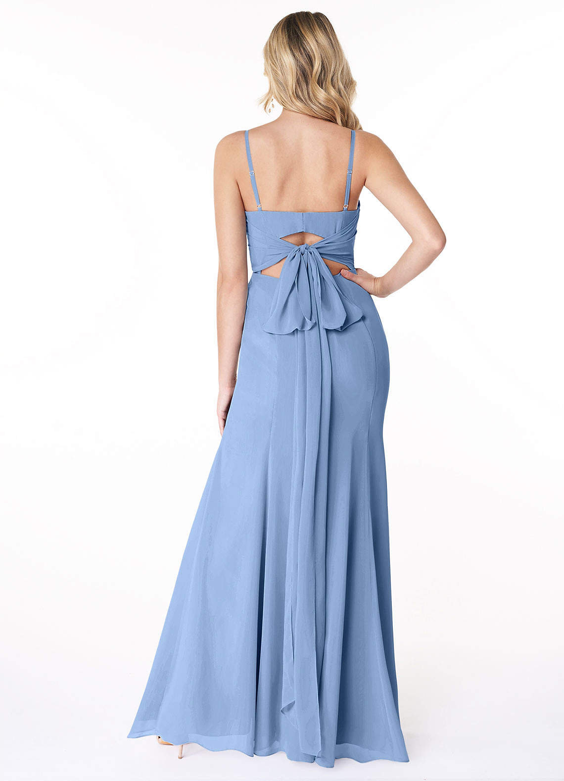 Azazie Cosette Bridesmaid Dresses A-Line Side Slit Chiffon Floor-Length Dress image1